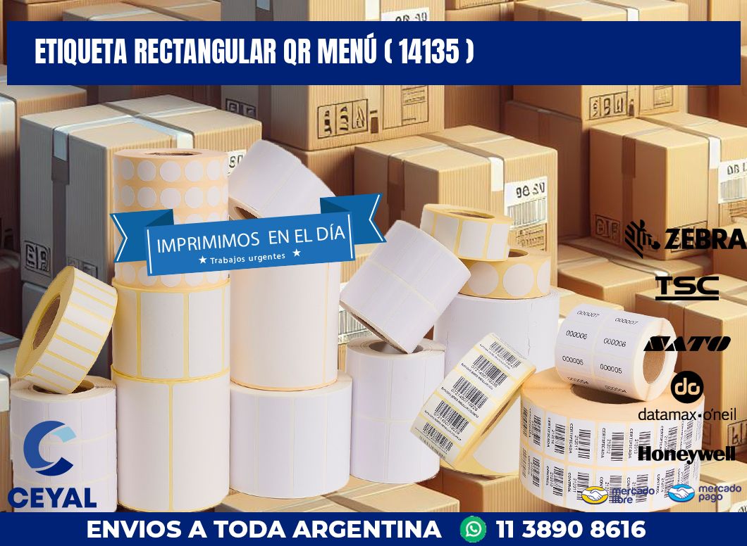 ETIQUETA RECTANGULAR QR MENÚ ( 14135 )