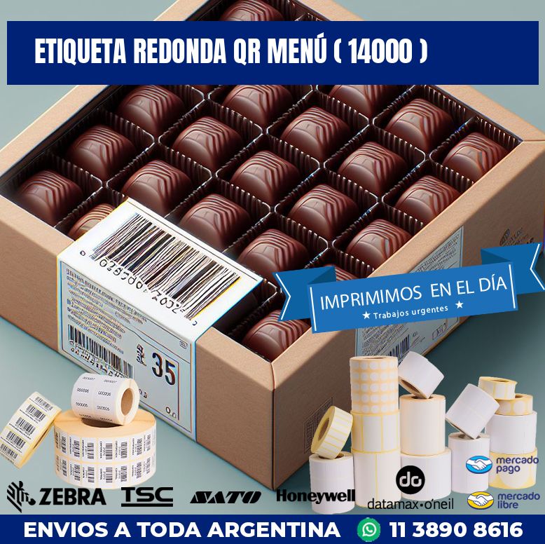 ETIQUETA REDONDA QR MENÚ ( 14000 )