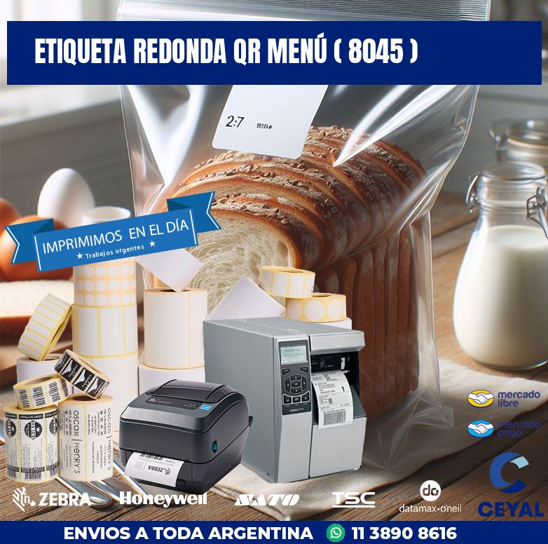 ETIQUETA REDONDA QR MENÚ ( 8045 )