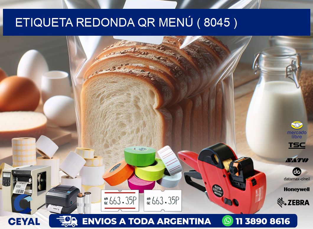 ETIQUETA REDONDA QR MENÚ ( 8045 )