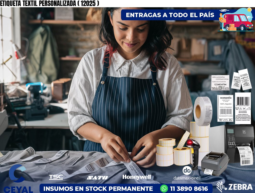 ETIQUETA TEXTIL PERSONALIZADA ( 12025 )