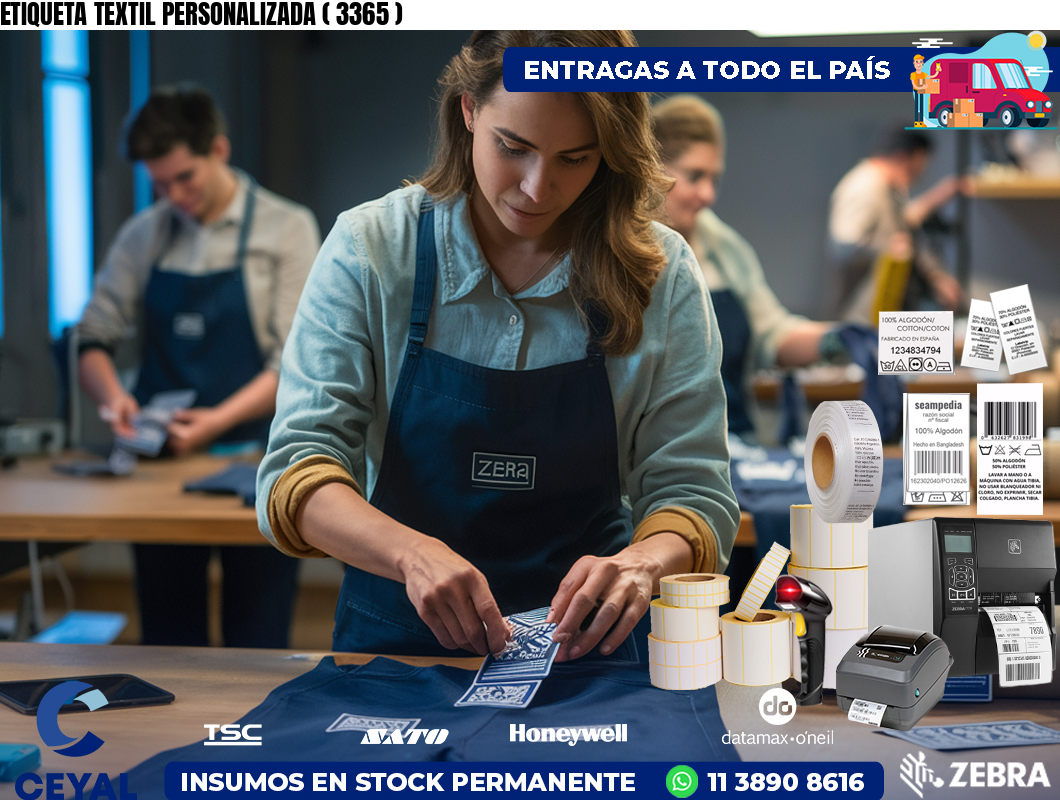 ETIQUETA TEXTIL PERSONALIZADA ( 3365 )