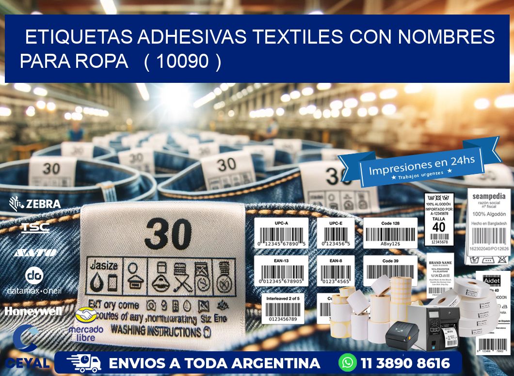 ETIQUETAS ADHESIVAS TEXTILES CON NOMBRES PARA ROPA   ( 10090 )