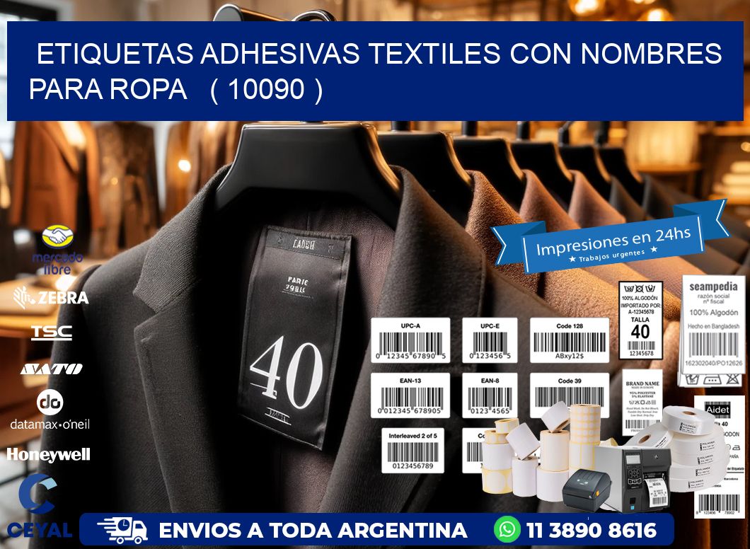 ETIQUETAS ADHESIVAS TEXTILES CON NOMBRES PARA ROPA   ( 10090 )
