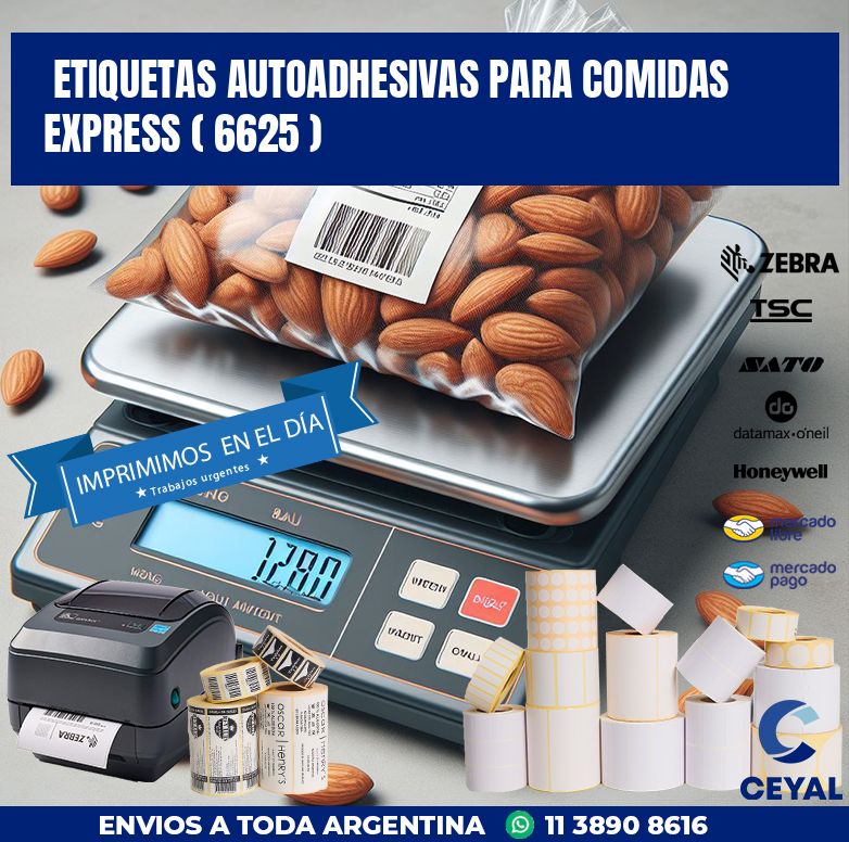 ETIQUETAS AUTOADHESIVAS PARA COMIDAS EXPRESS ( 6625 )