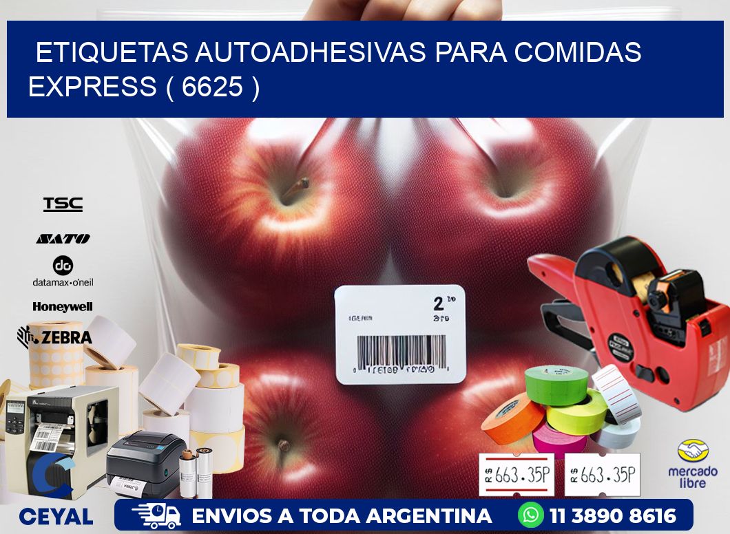 ETIQUETAS AUTOADHESIVAS PARA COMIDAS EXPRESS ( 6625 )