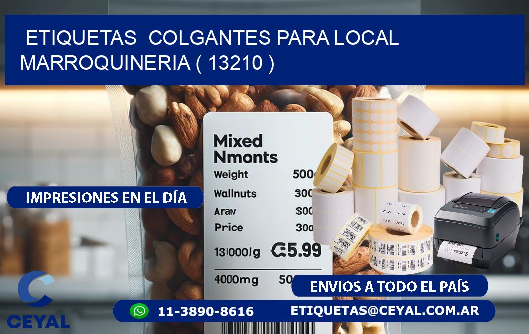 ETIQUETAS  COLGANTES PARA LOCAL MARROQUINERIA ( 13210 )