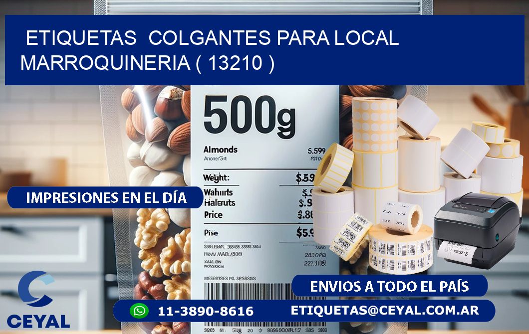 ETIQUETAS  COLGANTES PARA LOCAL MARROQUINERIA ( 13210 )