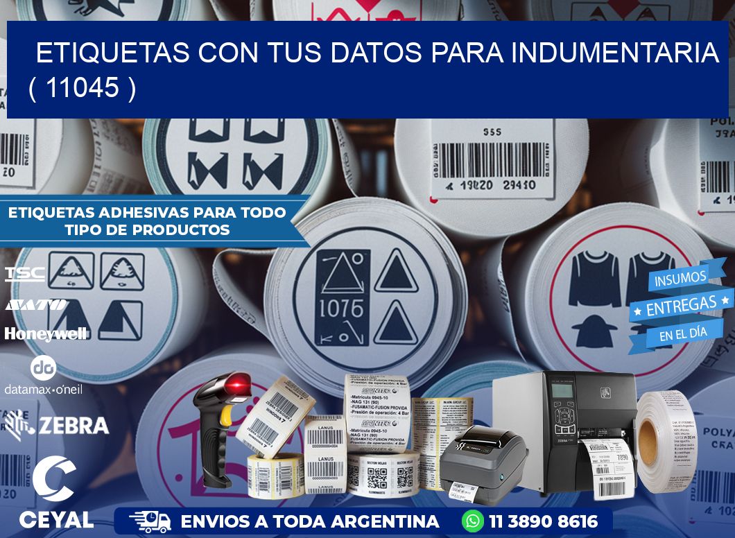 ETIQUETAS CON TUS DATOS PARA INDUMENTARIA   ( 11045 )