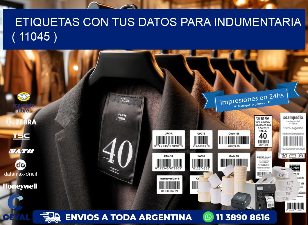 ETIQUETAS CON TUS DATOS PARA INDUMENTARIA   ( 11045 )
