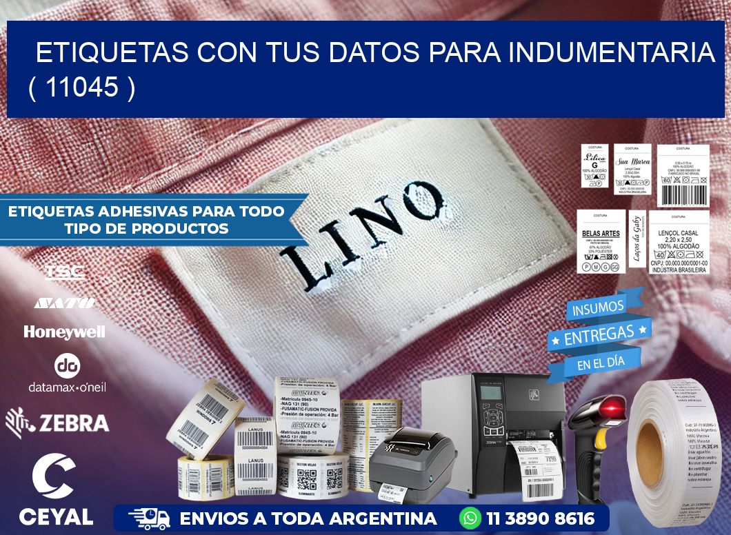 ETIQUETAS CON TUS DATOS PARA INDUMENTARIA   ( 11045 )