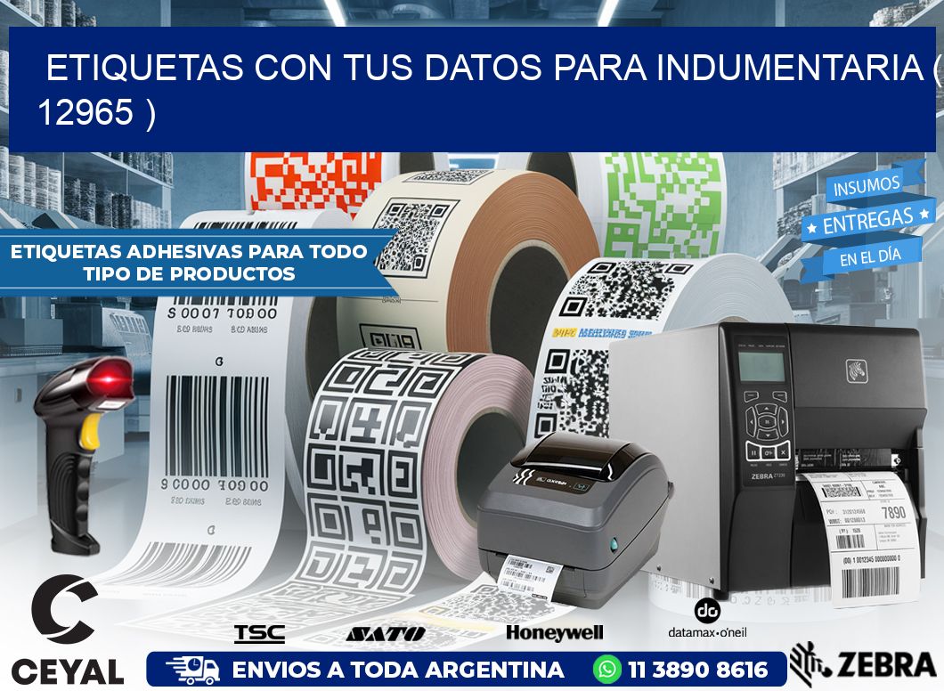 ETIQUETAS CON TUS DATOS PARA INDUMENTARIA ( 12965 )