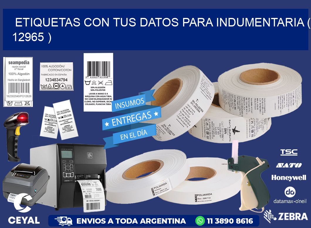 ETIQUETAS CON TUS DATOS PARA INDUMENTARIA ( 12965 )