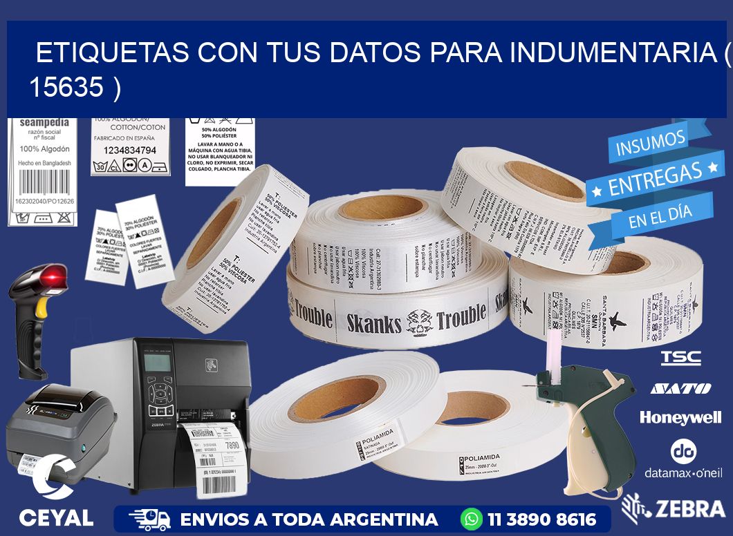ETIQUETAS CON TUS DATOS PARA INDUMENTARIA ( 15635 )