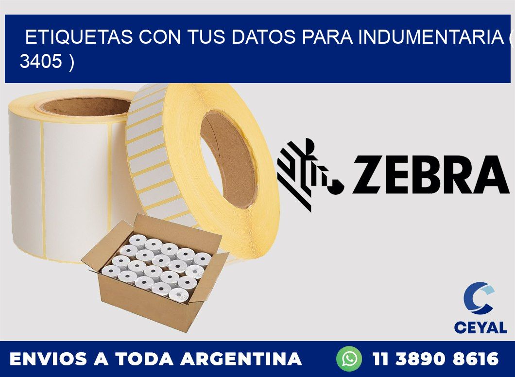 ETIQUETAS CON TUS DATOS PARA INDUMENTARIA ( 3405 )