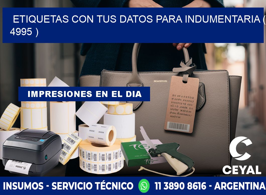 ETIQUETAS CON TUS DATOS PARA INDUMENTARIA ( 4995 )