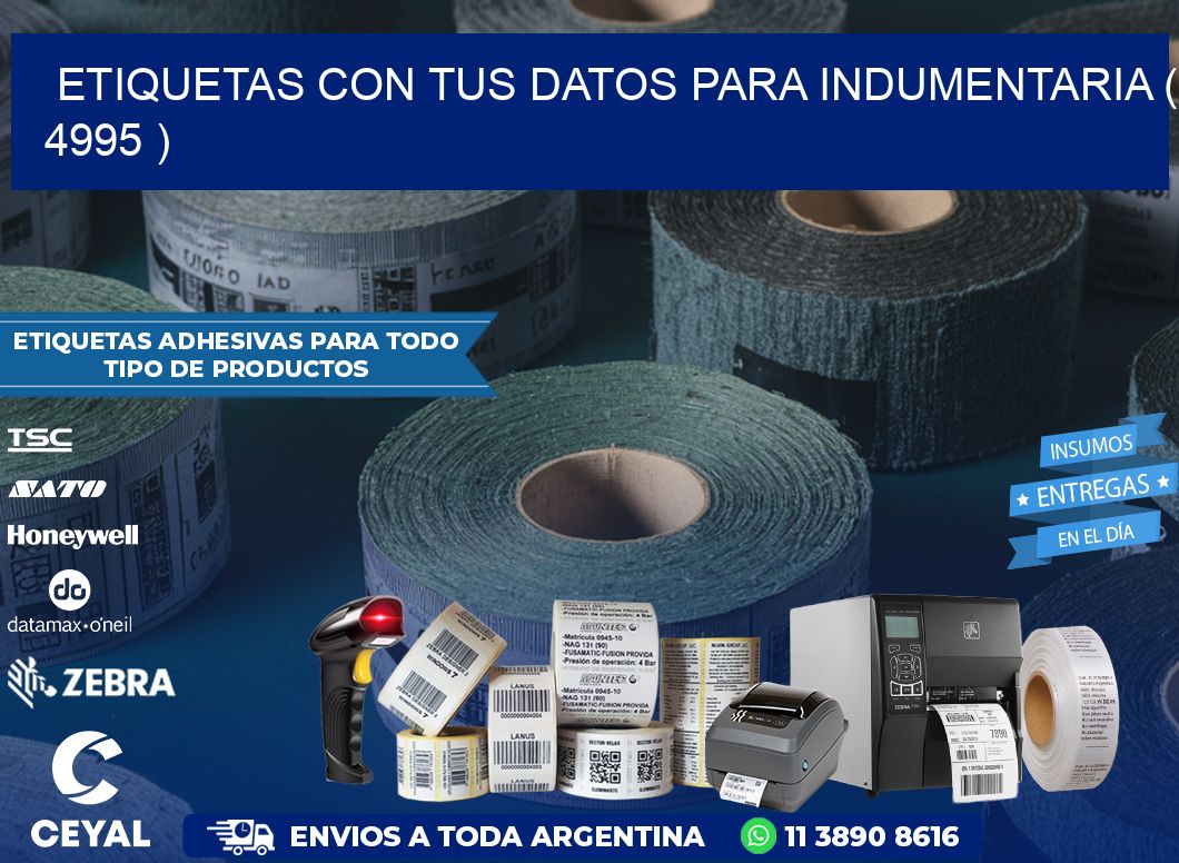 ETIQUETAS CON TUS DATOS PARA INDUMENTARIA ( 4995 )