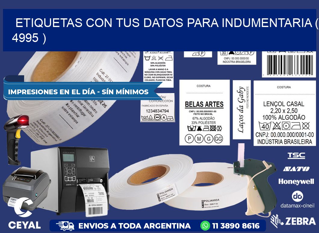 ETIQUETAS CON TUS DATOS PARA INDUMENTARIA ( 4995 )