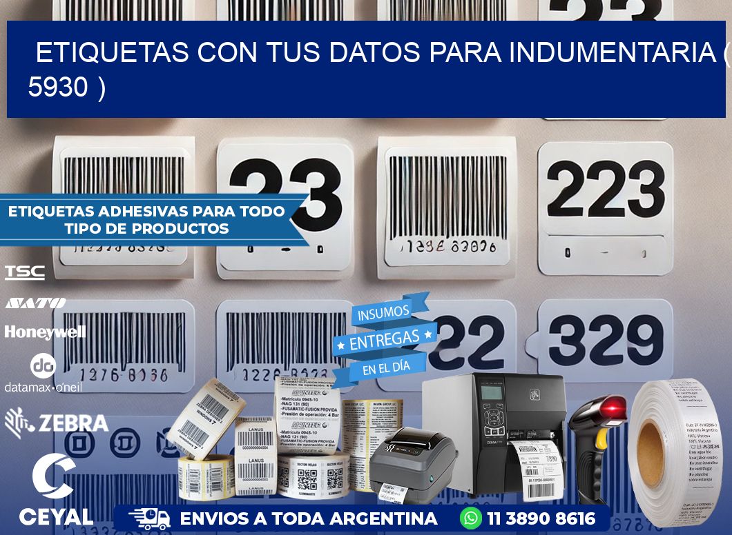 ETIQUETAS CON TUS DATOS PARA INDUMENTARIA ( 5930 )