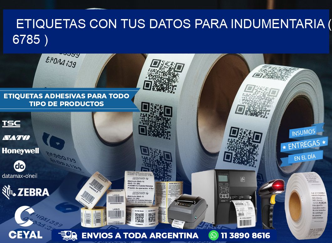 ETIQUETAS CON TUS DATOS PARA INDUMENTARIA ( 6785 )
