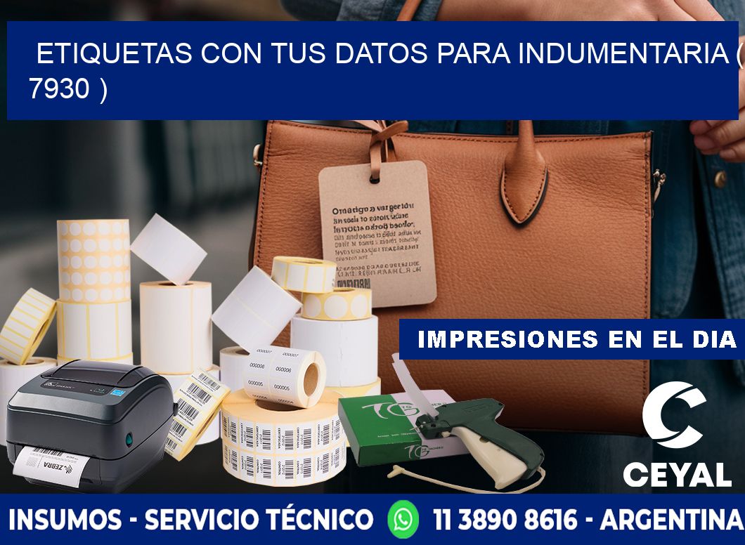 ETIQUETAS CON TUS DATOS PARA INDUMENTARIA ( 7930 )