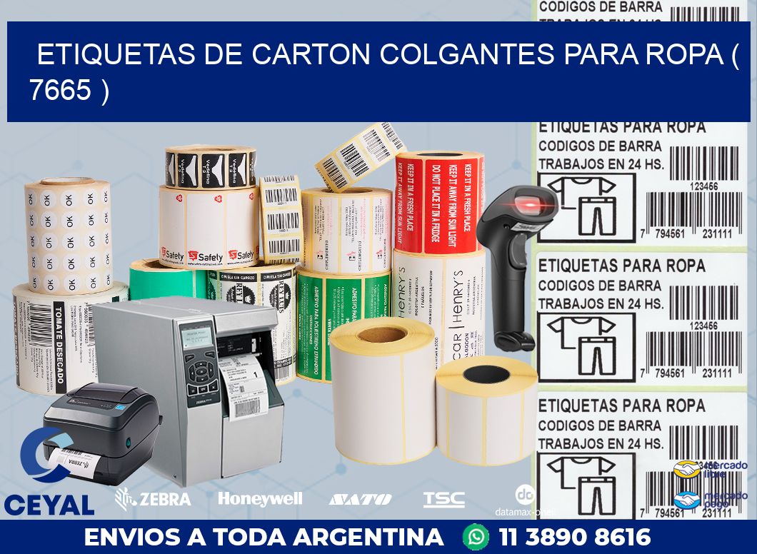 ETIQUETAS DE CARTON COLGANTES PARA ROPA ( 7665 )