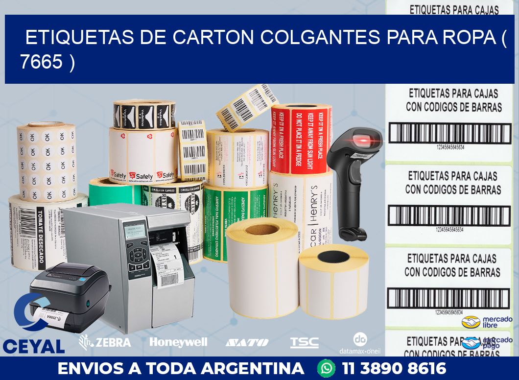 ETIQUETAS DE CARTON COLGANTES PARA ROPA ( 7665 )