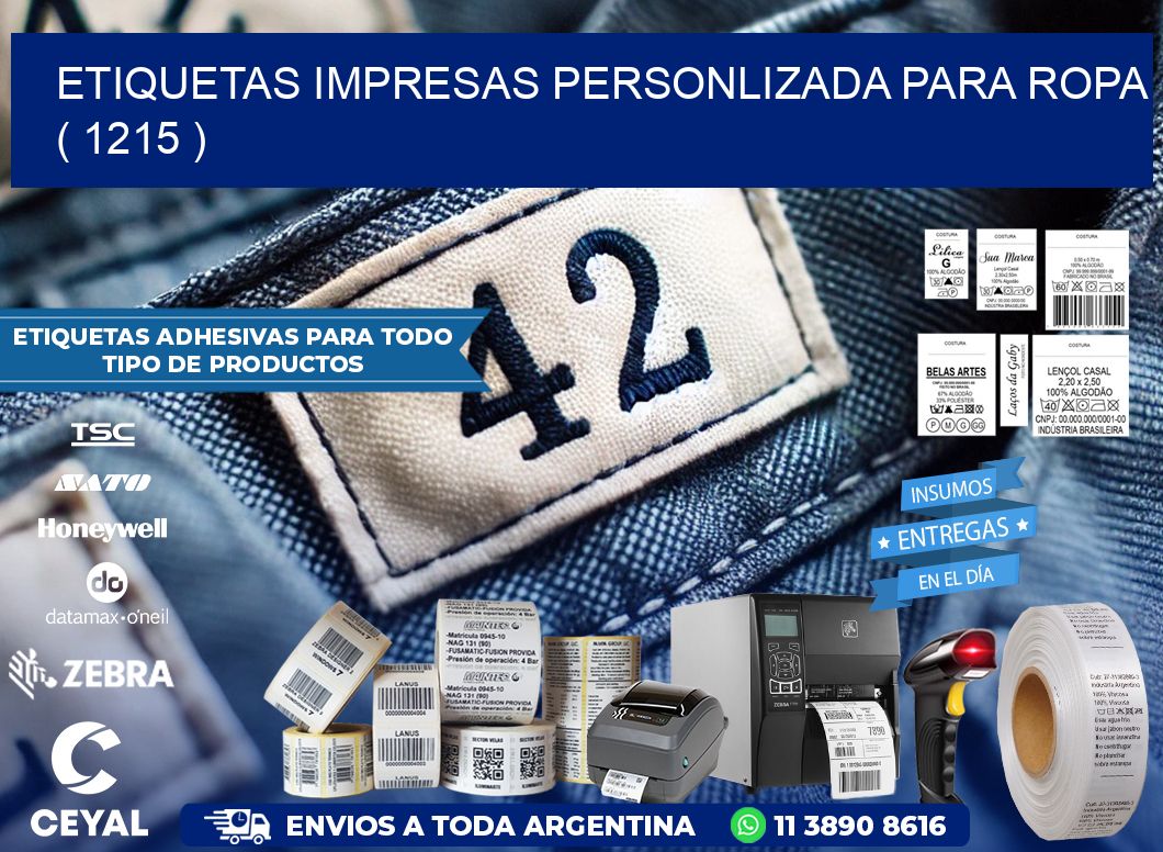 ETIQUETAS IMPRESAS PERSONLIZADA PARA ROPA   ( 1215 )