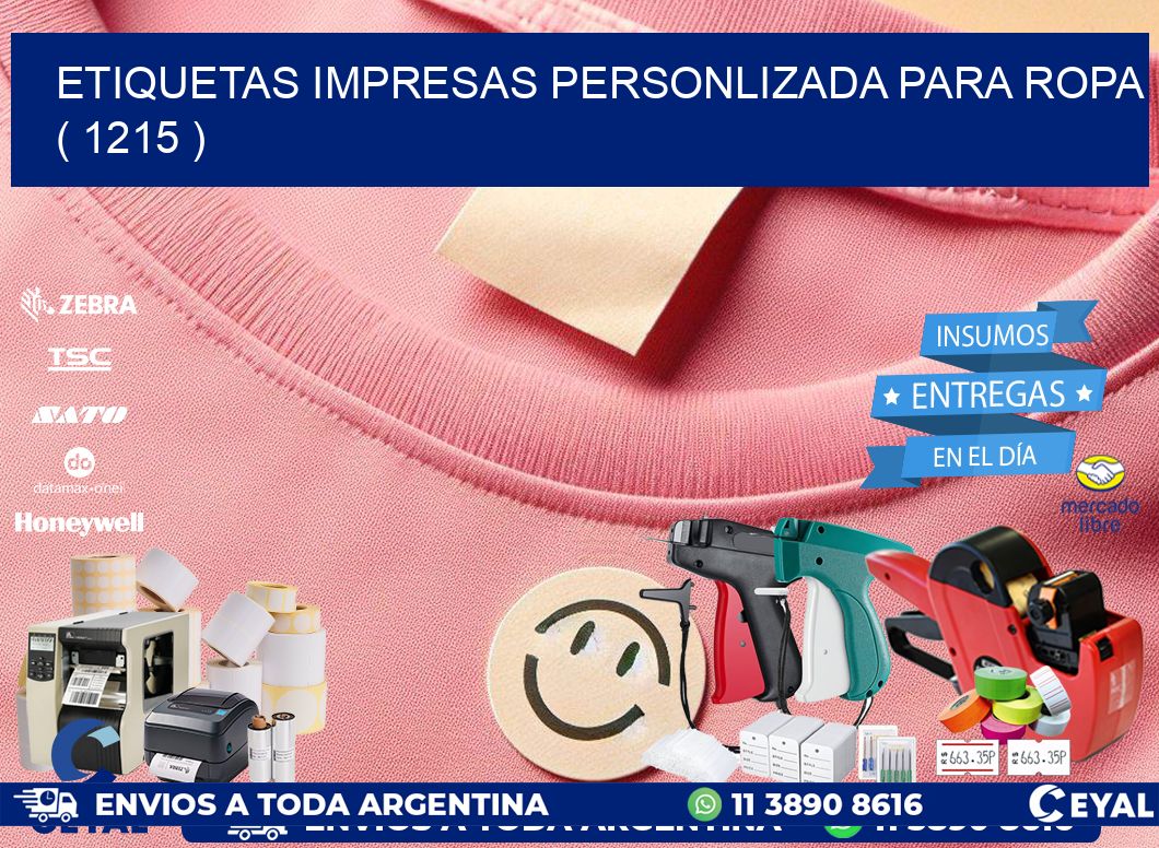 ETIQUETAS IMPRESAS PERSONLIZADA PARA ROPA   ( 1215 )