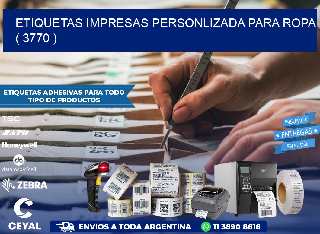 ETIQUETAS IMPRESAS PERSONLIZADA PARA ROPA   ( 3770 )