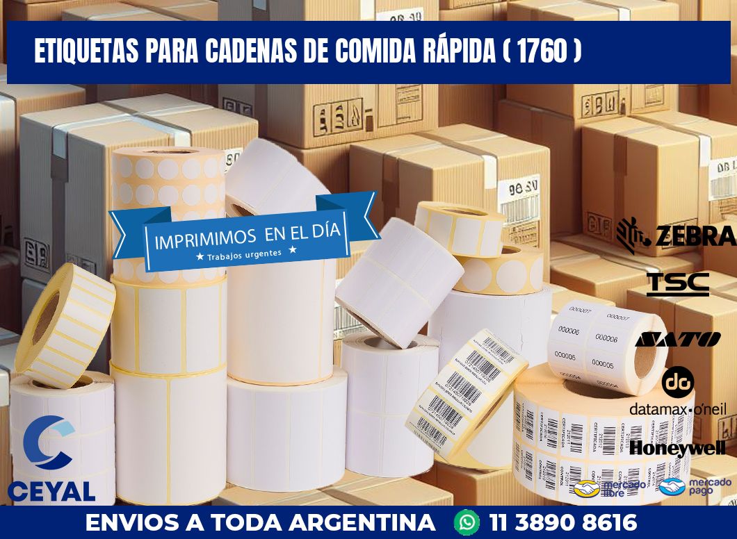 ETIQUETAS PARA CADENAS DE COMIDA RÁPIDA ( 1760 )