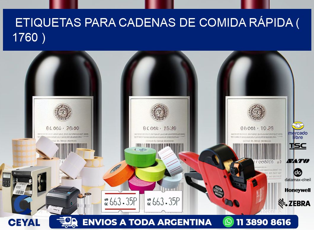 ETIQUETAS PARA CADENAS DE COMIDA RÁPIDA ( 1760 )