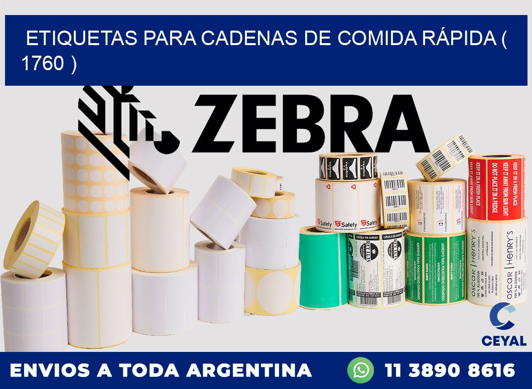 ETIQUETAS PARA CADENAS DE COMIDA RÁPIDA ( 1760 )