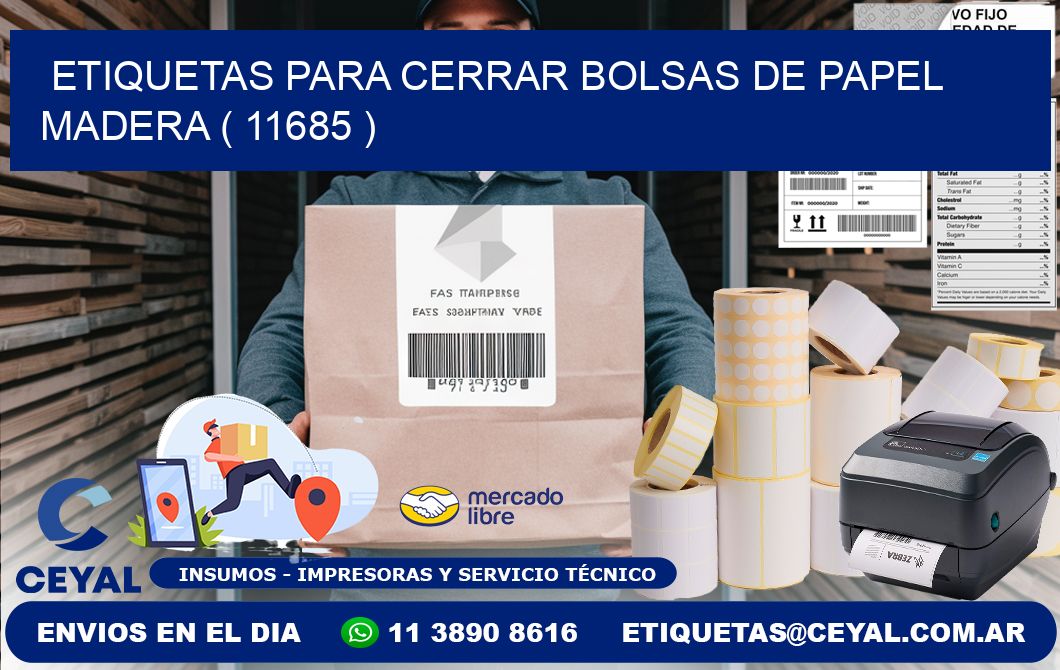 ETIQUETAS PARA CERRAR BOLSAS DE PAPEL MADERA ( 11685 )