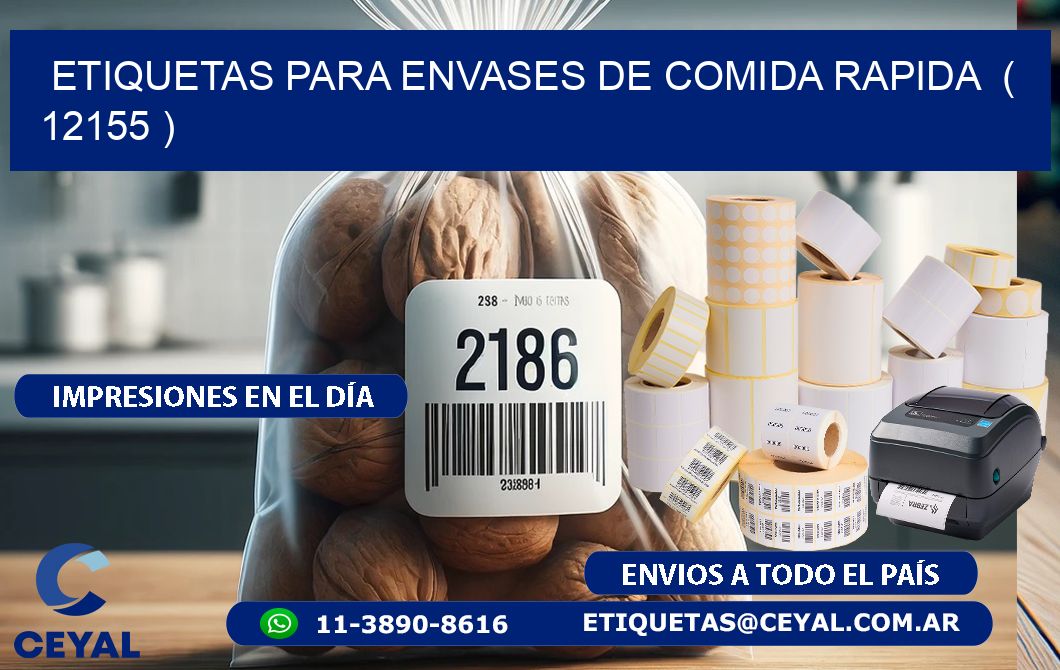 ETIQUETAS PARA ENVASES DE COMIDA RAPIDA  ( 12155 )