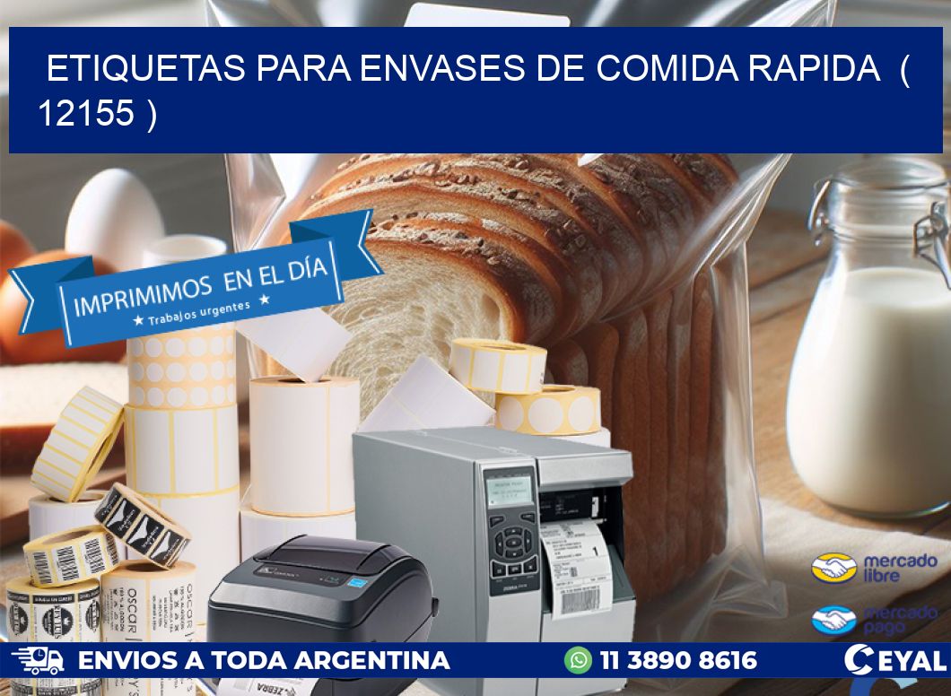 ETIQUETAS PARA ENVASES DE COMIDA RAPIDA  ( 12155 )