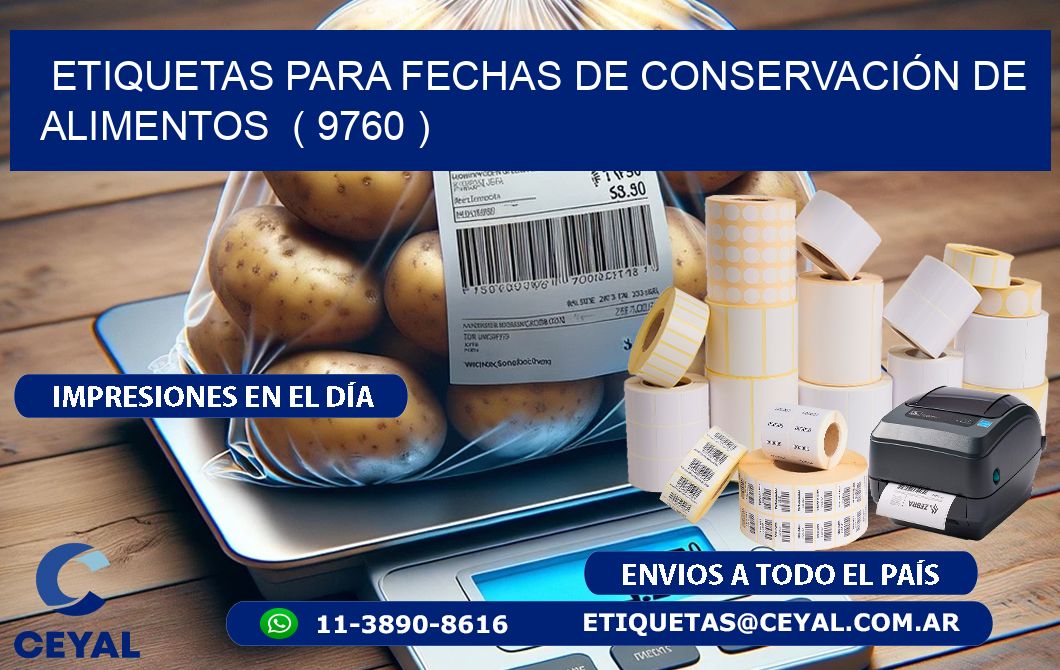 ETIQUETAS PARA FECHAS DE CONSERVACIÓN DE ALIMENTOS  ( 9760 )