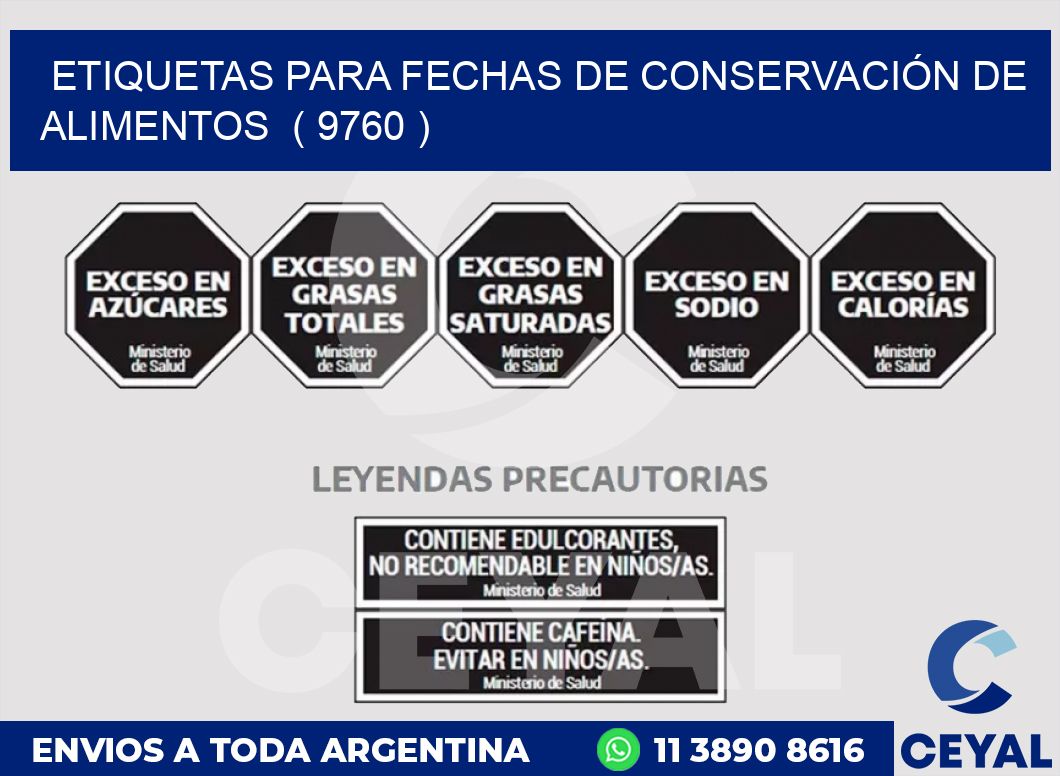 ETIQUETAS PARA FECHAS DE CONSERVACIÓN DE ALIMENTOS  ( 9760 )