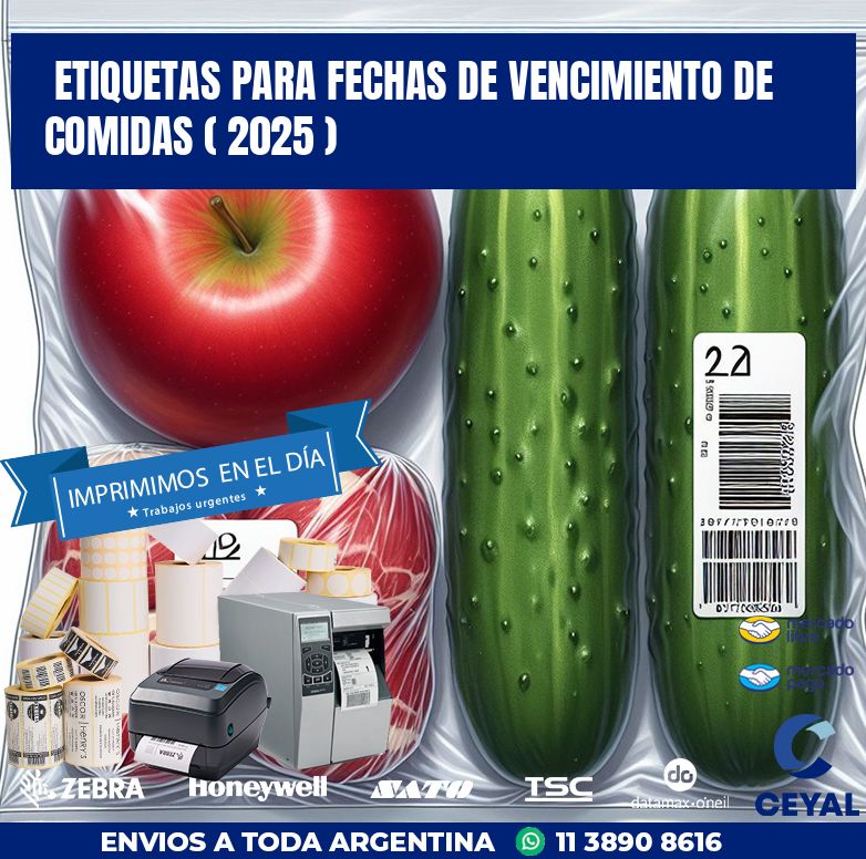 ETIQUETAS PARA FECHAS DE VENCIMIENTO DE COMIDAS ( 2025 )