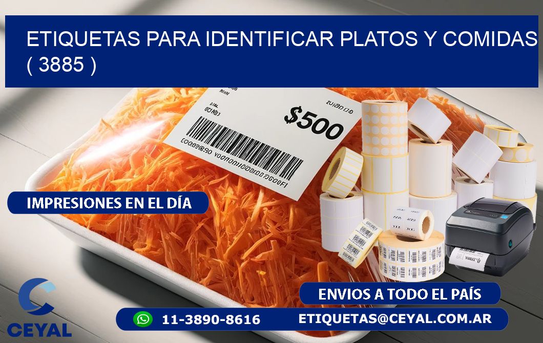 ETIQUETAS PARA IDENTIFICAR PLATOS Y COMIDAS  ( 3885 )