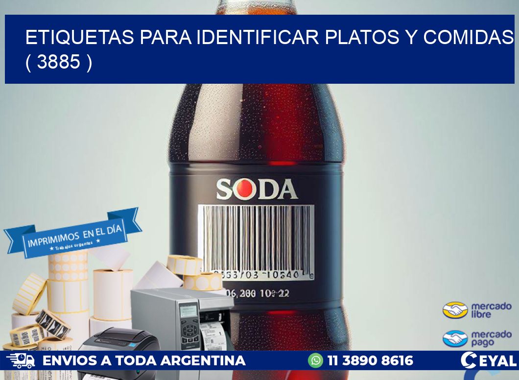 ETIQUETAS PARA IDENTIFICAR PLATOS Y COMIDAS  ( 3885 )