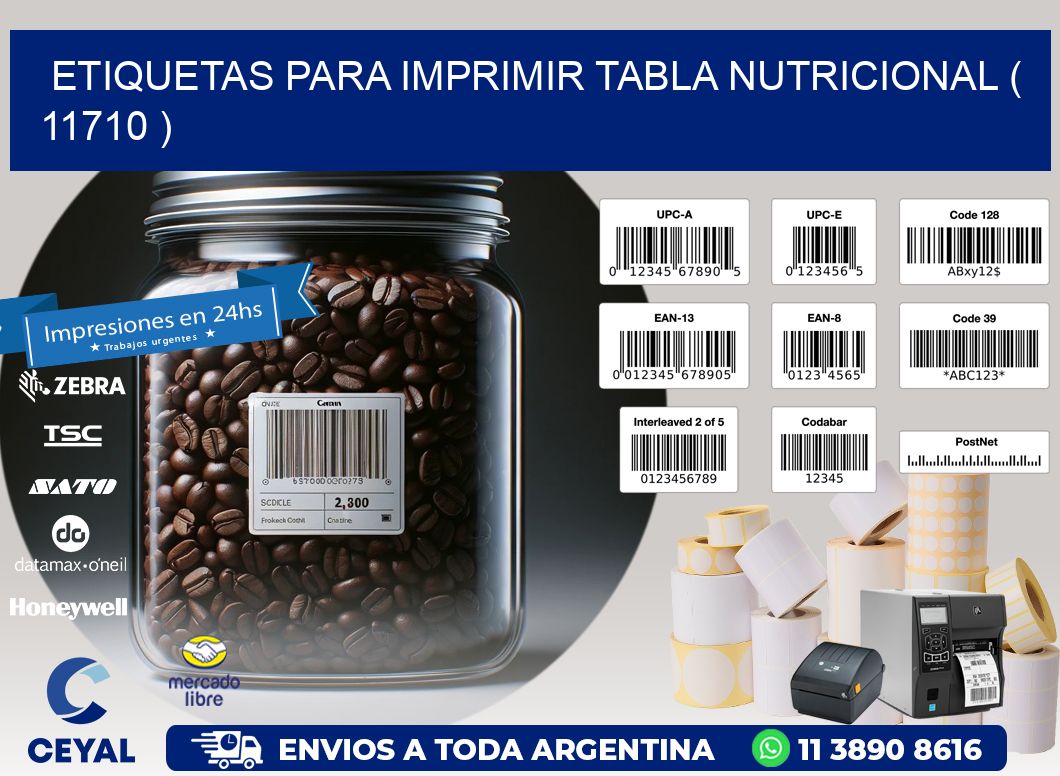 ETIQUETAS PARA IMPRIMIR TABLA NUTRICIONAL ( 11710 )