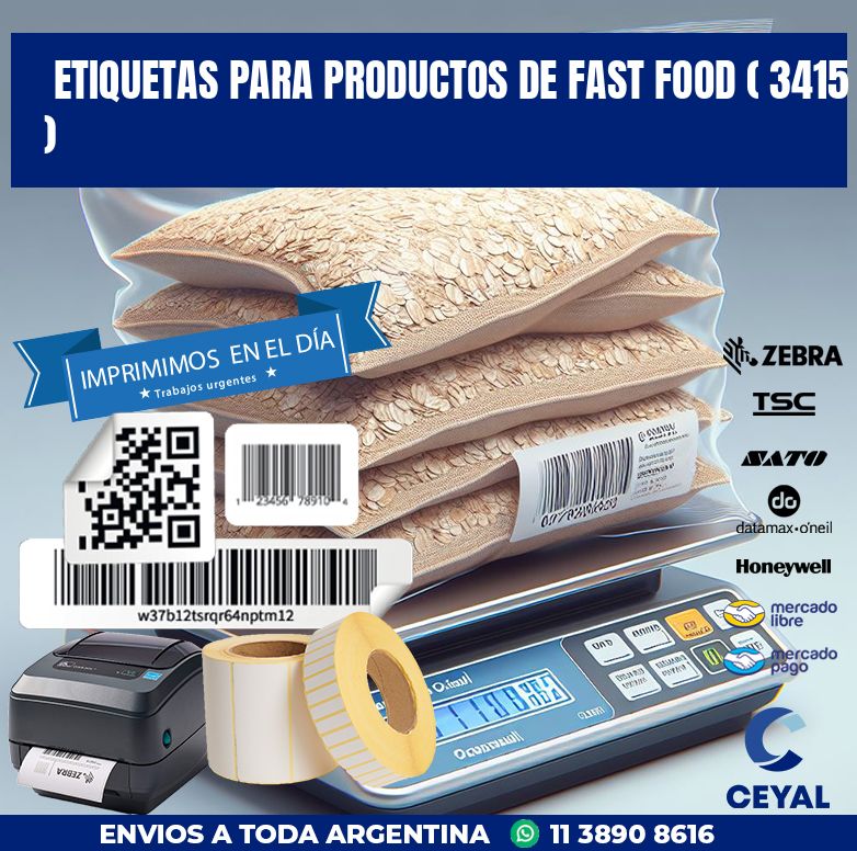 ETIQUETAS PARA PRODUCTOS DE FAST FOOD ( 3415 )