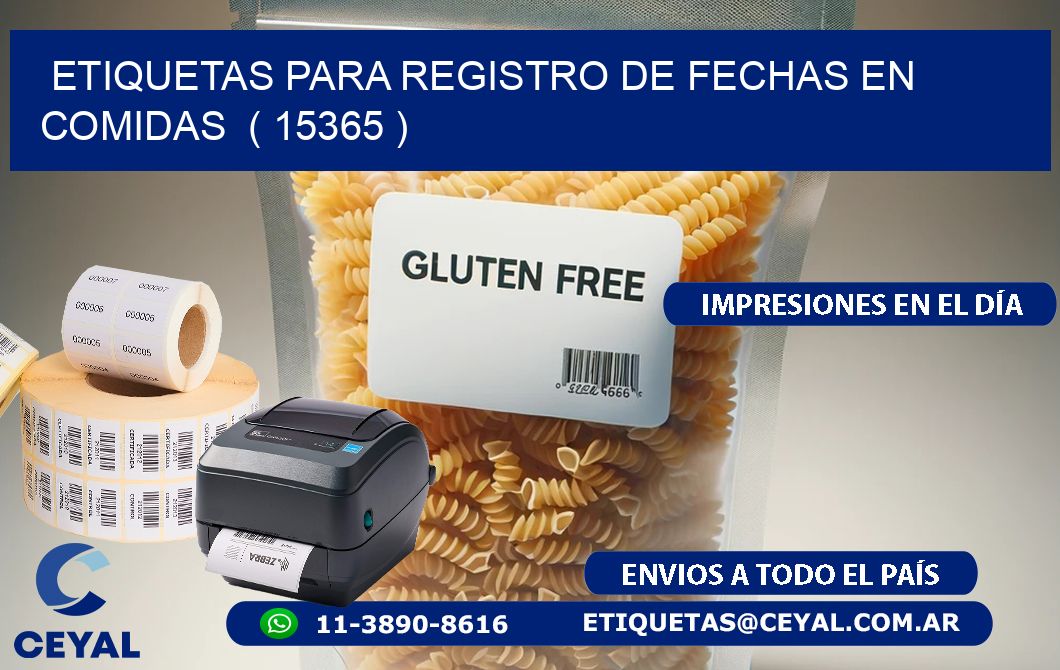 ETIQUETAS PARA REGISTRO DE FECHAS EN COMIDAS  ( 15365 )