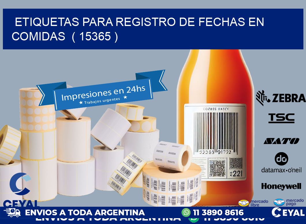 ETIQUETAS PARA REGISTRO DE FECHAS EN COMIDAS  ( 15365 )