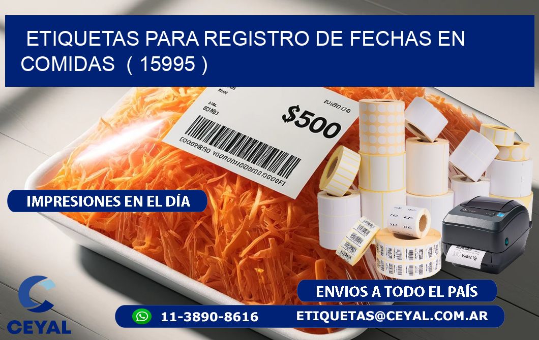 ETIQUETAS PARA REGISTRO DE FECHAS EN COMIDAS  ( 15995 )
