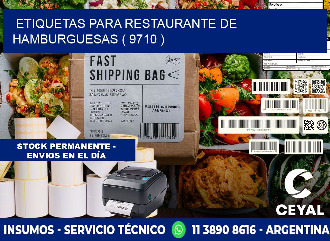 ETIQUETAS PARA RESTAURANTE DE HAMBURGUESAS ( 9710 )