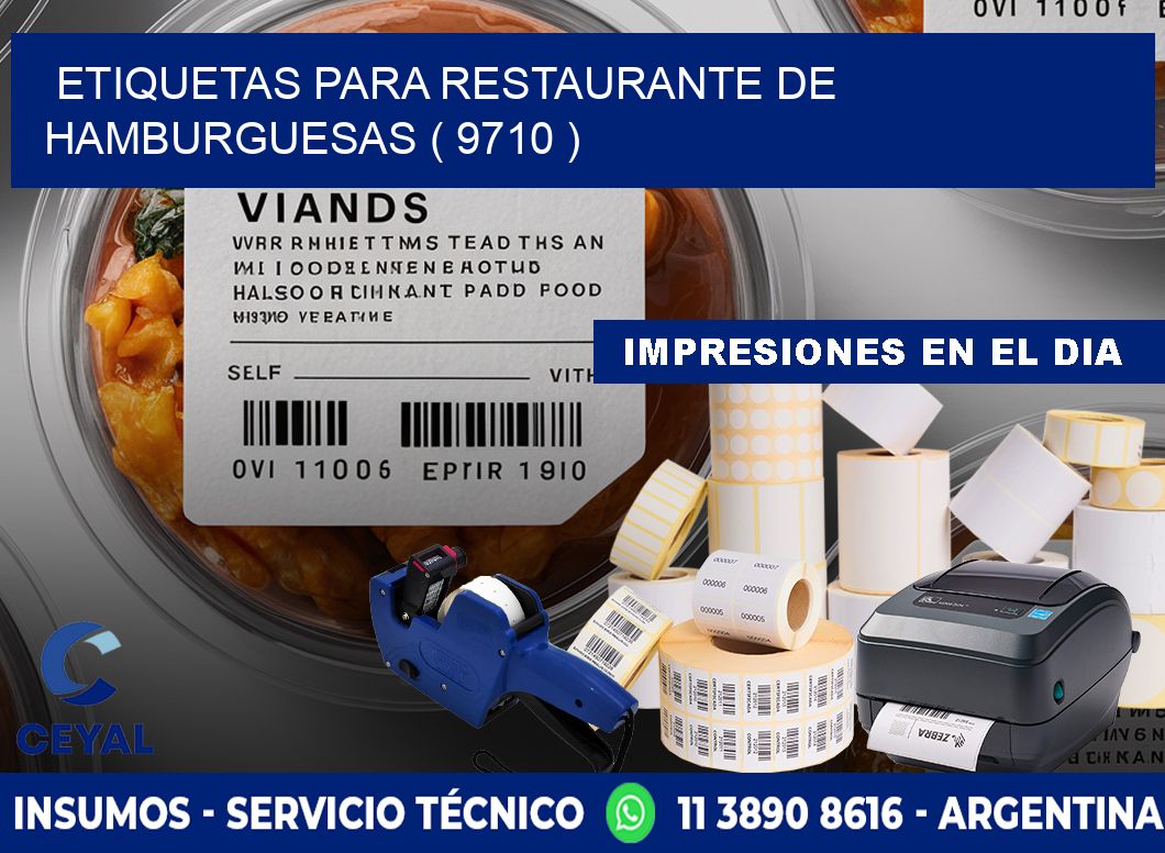 ETIQUETAS PARA RESTAURANTE DE HAMBURGUESAS ( 9710 )