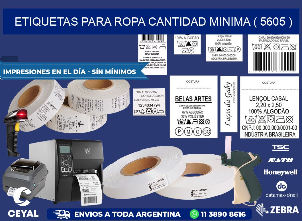 ETIQUETAS PARA ROPA CANTIDAD MINIMA ( 5605 )