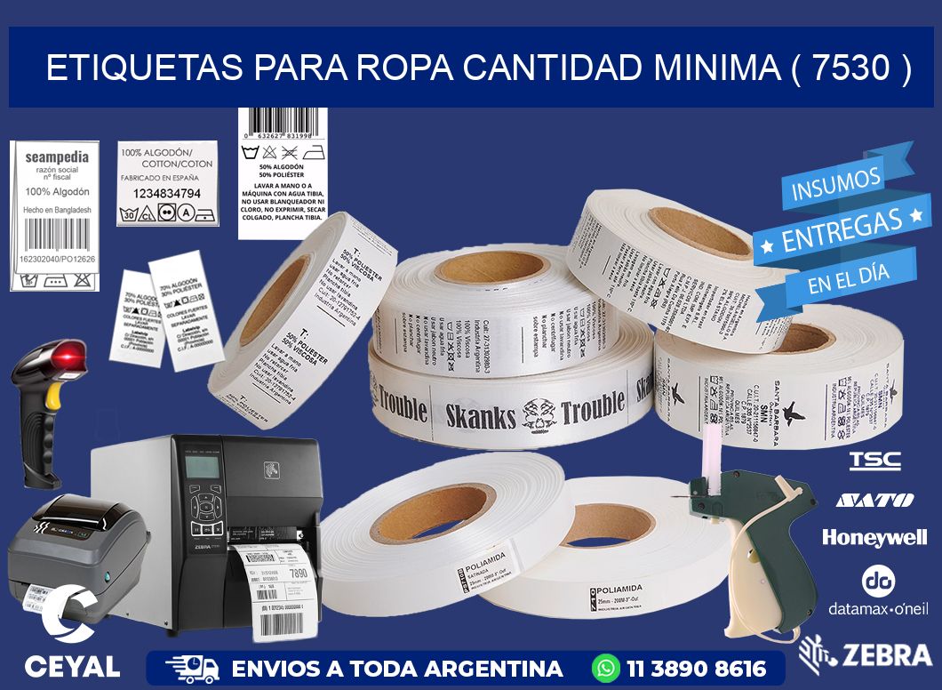 ETIQUETAS PARA ROPA CANTIDAD MINIMA ( 7530 )
